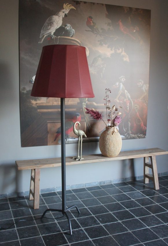 25e vloerlamp Emma Jess design metaal leer royal red rood industrieel modern hal54