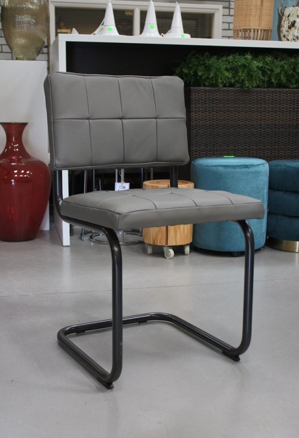 2b eetkamerstoelen Nelson Patch Jess design sledestoel metaal leer grijs taupe Toledo Smog industrieel hal54