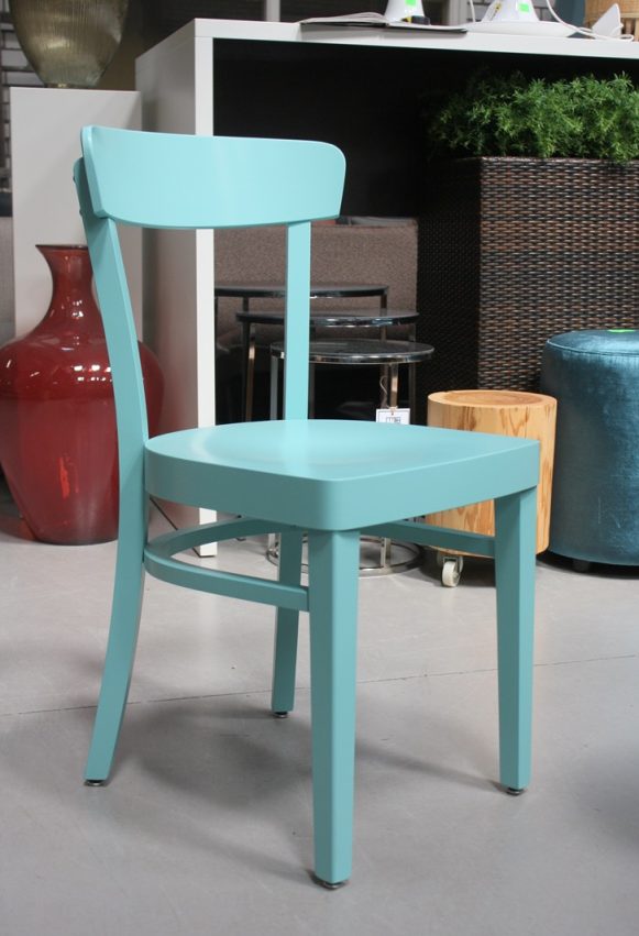 6 houten stoelen eetkamerstoelen pastel blauw keukenstoel hal54