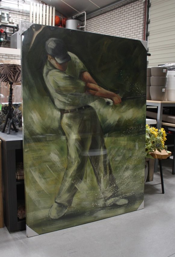 19 canvas schilderij golfer 165 x 120 cm hal54