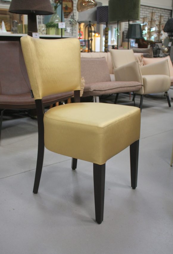 4 eetkamerstoelen Eva luxe stof goud horeca kantoor kantine hal54