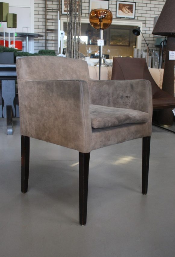 110k eetkamerstoelen stof taupe bruin horeca restaurant gebruikt cafe hal54