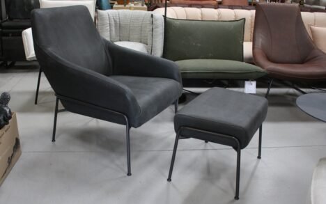 Fauteuil + hocker Jolly Jess Design (Sadie Dark Grey)