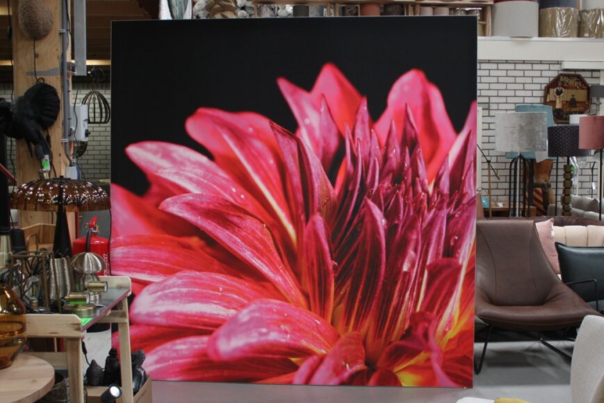 Schilderij aluminium frame met doek 220x220