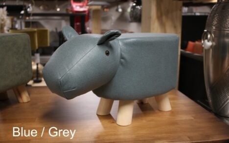 Nijlpaard krukje / poef blauw