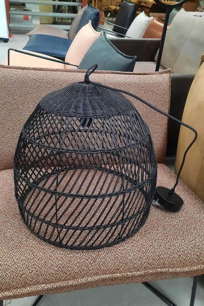 Hanglamp Lavani zwart rotan