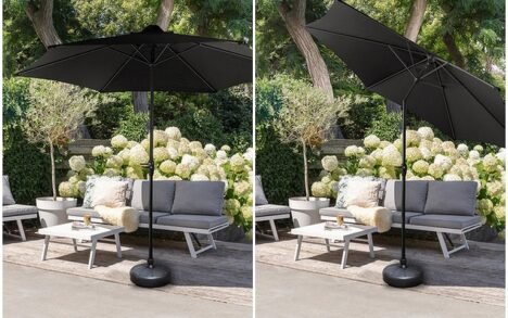 Parasol Ø300 cm. + voet (zwart)