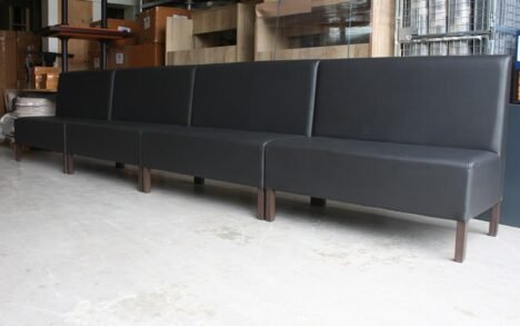 Eetkamerbank / wandbank zwart (4 delen)