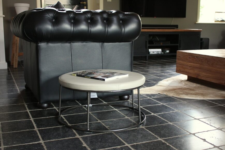 Hocker Cick Jess design metaal & leer