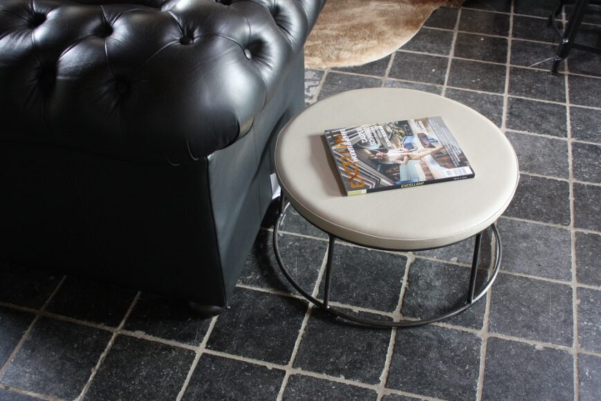 Hocker Cick Jess design metaal & leer - Afbeelding 2