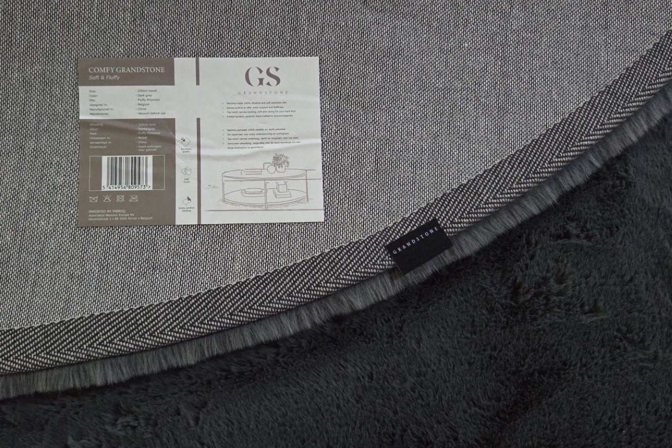 Vloerkleed Comfy Ø200 Dark Grey (gratis verzending) - Afbeelding 6