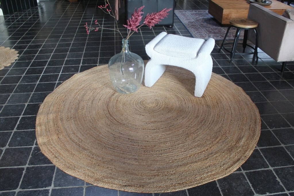 Vloerkleed Jute naturel Ø200 cm. (gratis verzending)