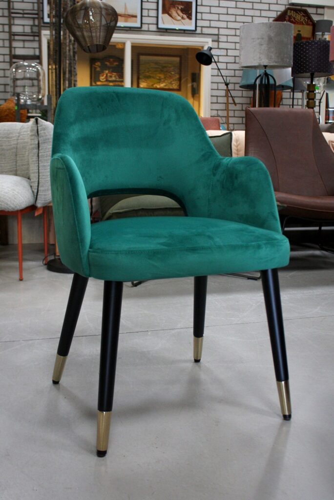 Eetkamerstoel velvet groen