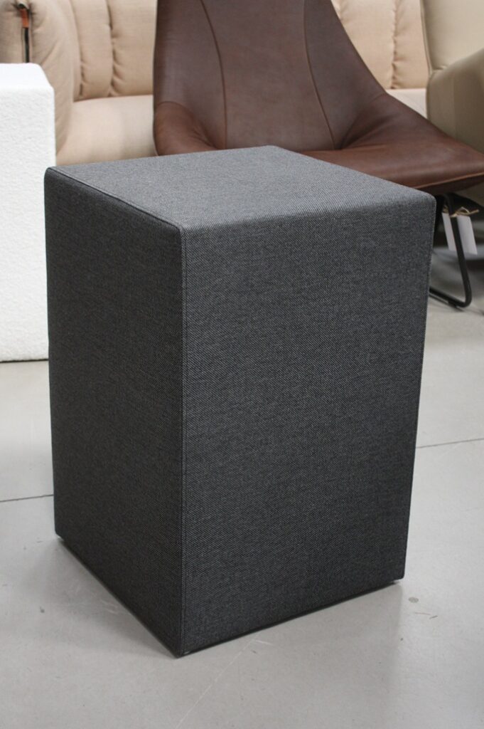 Hocker / nachtkastje linnenlook antraciet (set van 2)