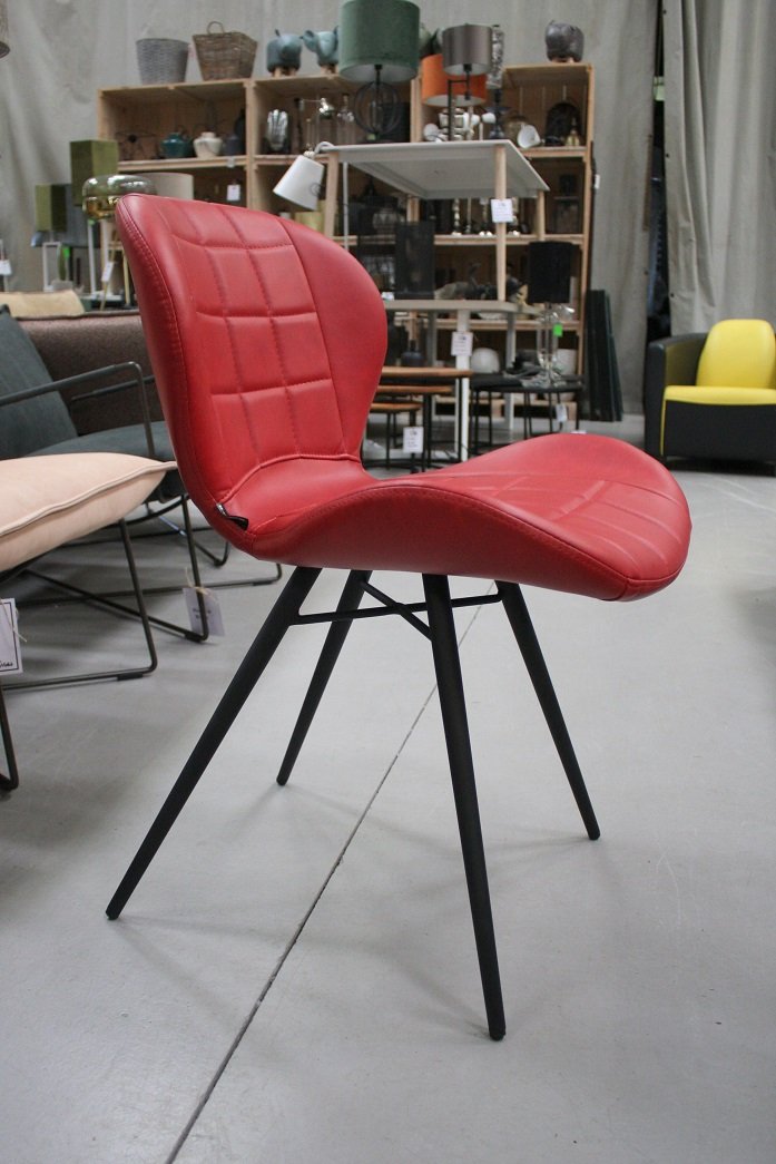 Eetkamerstoel / vlinderstoel kunstleer rood - Afbeelding 2