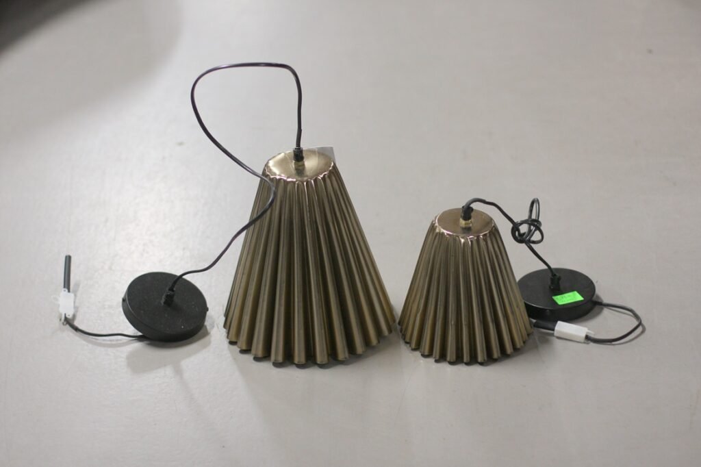 Hanglamp metaal geplooid (set van 2)