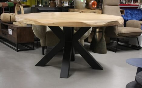Eettafel rond Ø150 cm. eikenhout