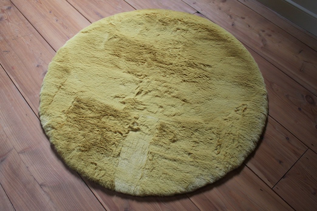 Vloerkleed Comfy Ø100 okergeel (gratis verzending)