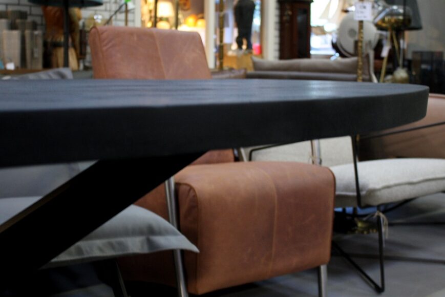 Eettafel mangohout zwart 240x110 - Afbeelding 2