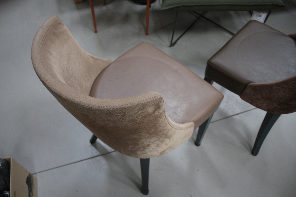 Eetkamerstoel bruin skai / stof - Afbeelding 6