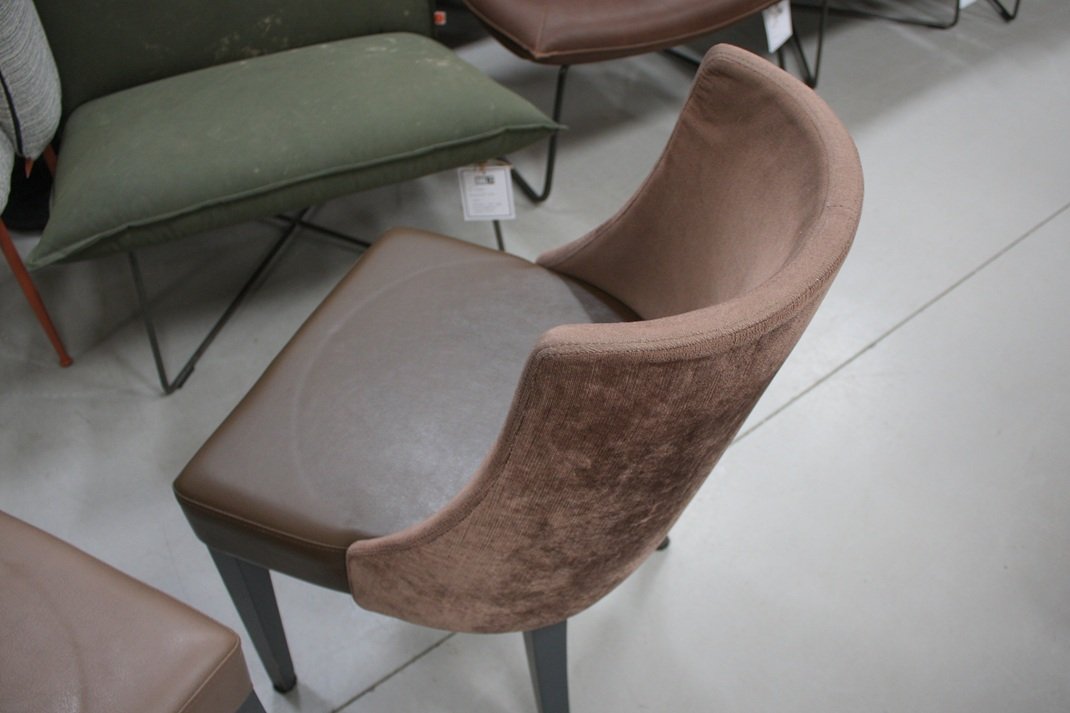 Eetkamerstoel bruin skai / stof - Afbeelding 3