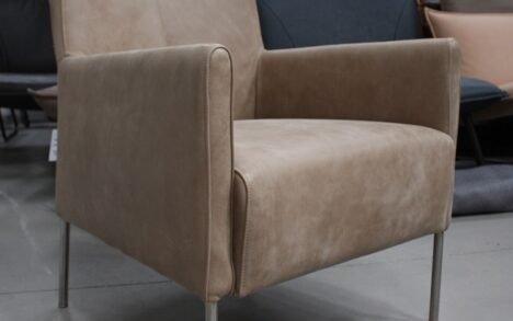 Fauteuil leerlook naturel