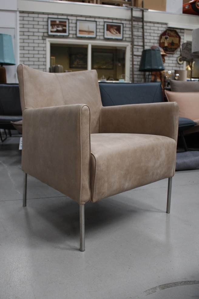 Fauteuil leerlook naturel