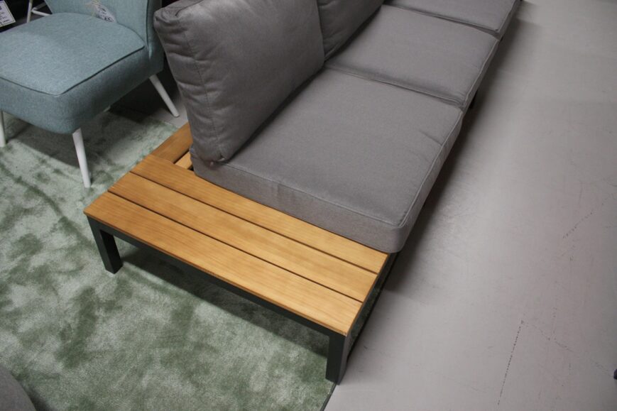 Loungebank: aluminium - acaciahout - stof - Afbeelding 3