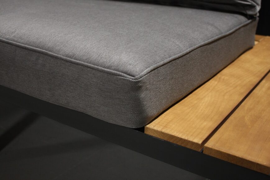 Loungebank: aluminium - acaciahout - stof - Afbeelding 4