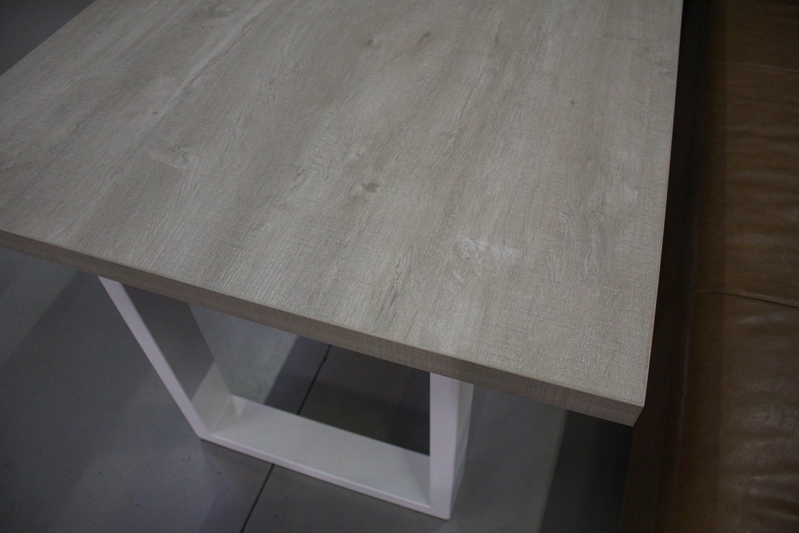 Eettafel wit & licht houtlook melamine - Afbeelding 3