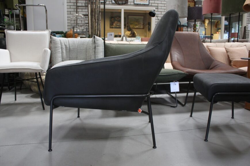 Fauteuil + hocker Jolly Jess Design (Sadie Dark Grey) - Afbeelding 3
