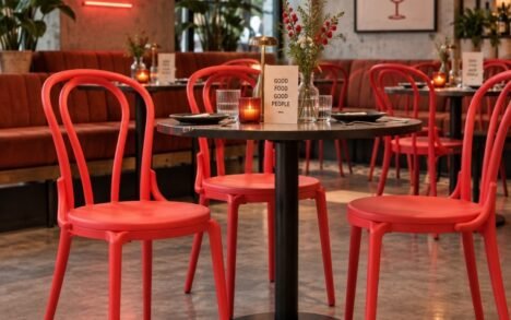 Terrasstoel / eetkamerstoel Bistro rood (kunststof)