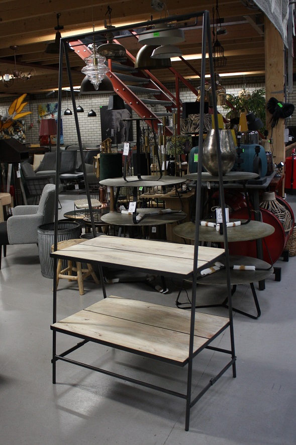 Garderobe / kledingrek metaal & hout (inklapbaar)