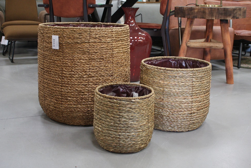 Rotan bloempot / mand Egg Ø40 cm.