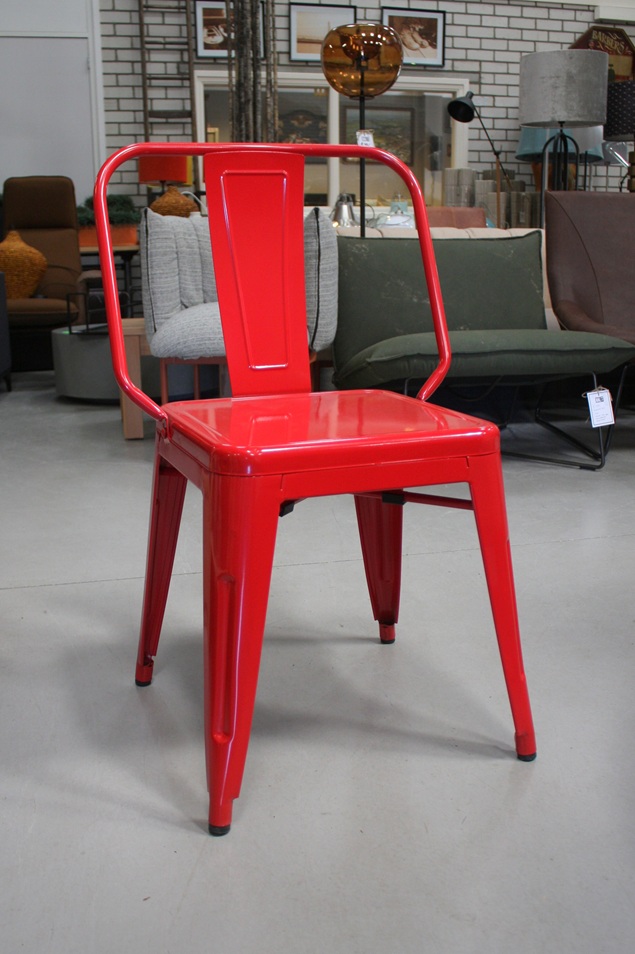 Terrasstoel / eetkamerstoel Tolix model rood