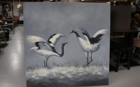 Canvas Japanse kraanvogel 120 x 120 cm.