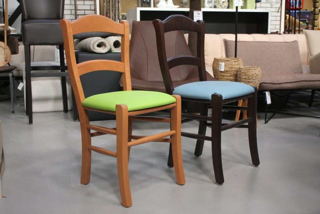 Eetkamerstoel hout & kunstleer