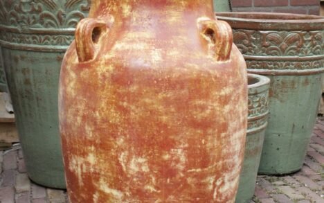 Kruik / amfora aardewerk geel/bruin