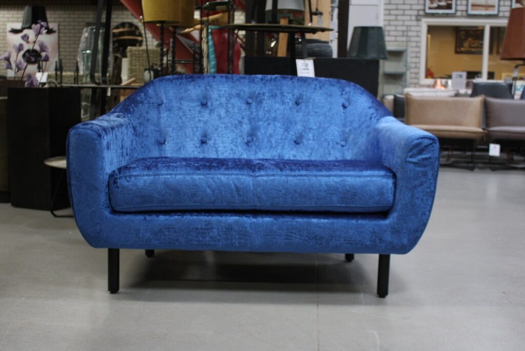 Bank blauw velvet tweezits