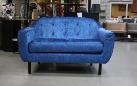 Bank blauw velvet tweezits
