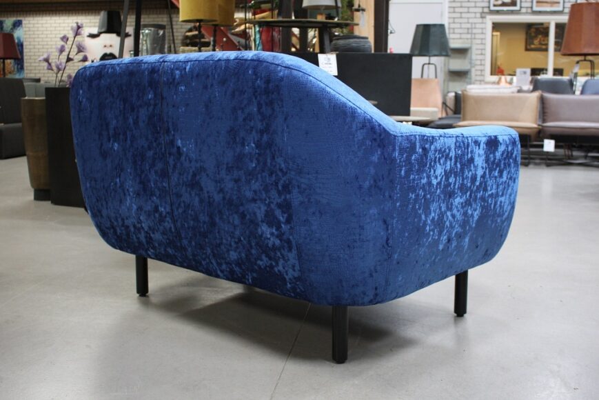 Bank blauw velvet tweezits - Afbeelding 2