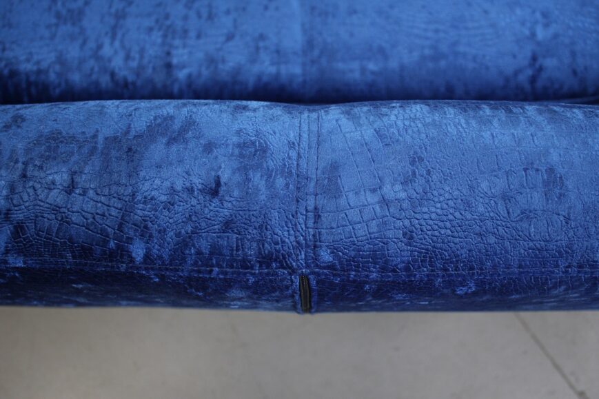 Bank blauw velvet tweezits - Afbeelding 5