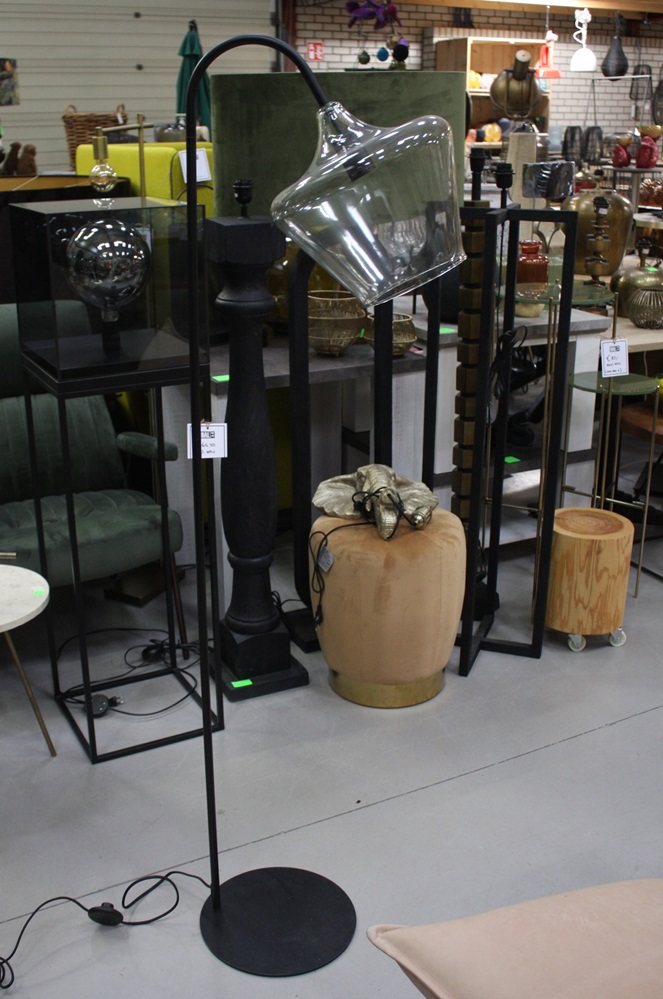 Vloerlamp metaal & glas Light & Living