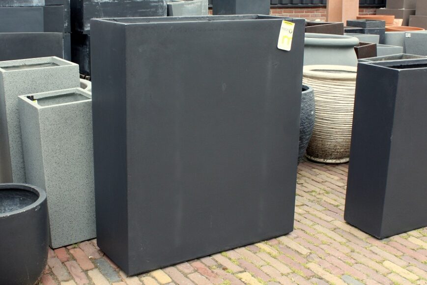 Bloembak / afscheider clayfibre antraciet 80x30x93 - Afbeelding 2