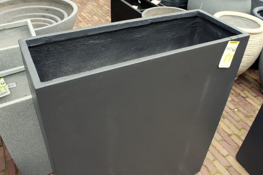 Bloembak / afscheider clayfibre antraciet 80x30x93 - Afbeelding 3