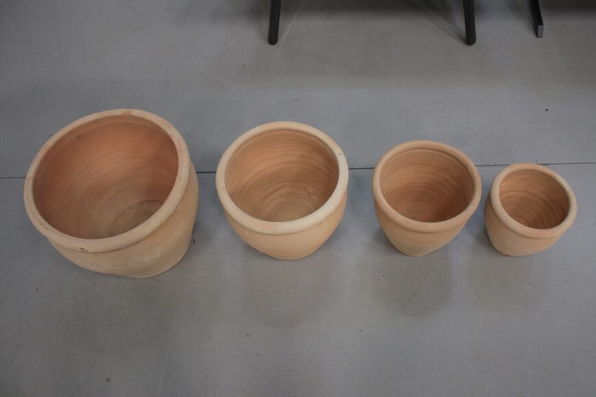AKTIE!! Bloempotten terracotta (set van 4) Cherry pot glad - Afbeelding 2