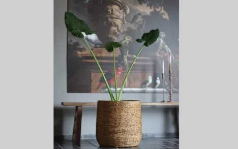 Rotan bloempot / mand Egg Ø29 cm.