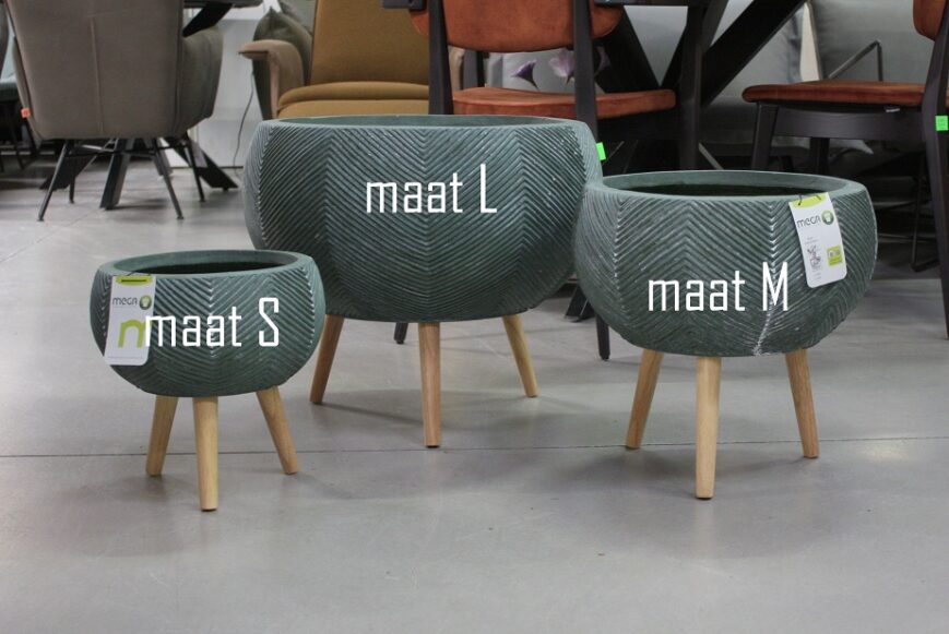Bloempot op pootjes groen (maat S)