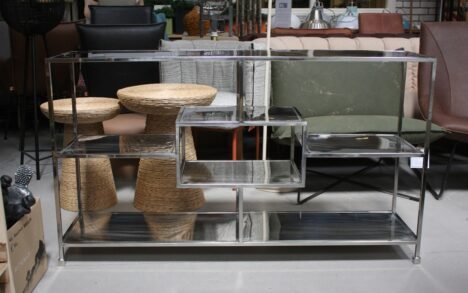 Sidetable / vakkenkast zilver