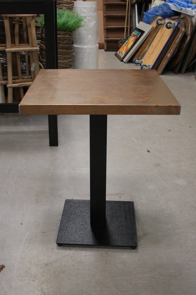Eettafel vierkant koper 60x60